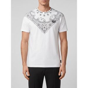 Philipp Plein Men Philipp Plein Slim Fit Cotton T-Shirt With Bandana Print